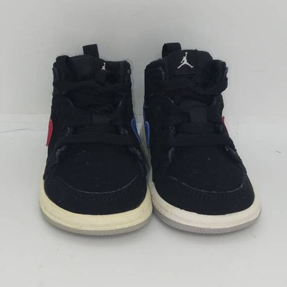 Nike Air Jordan 1 Mid Retro Swoosh Toddler's Pre-owned Sneakers - sz. 4C - Picture 2 of 4